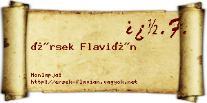 Érsek Flavián névjegykártya